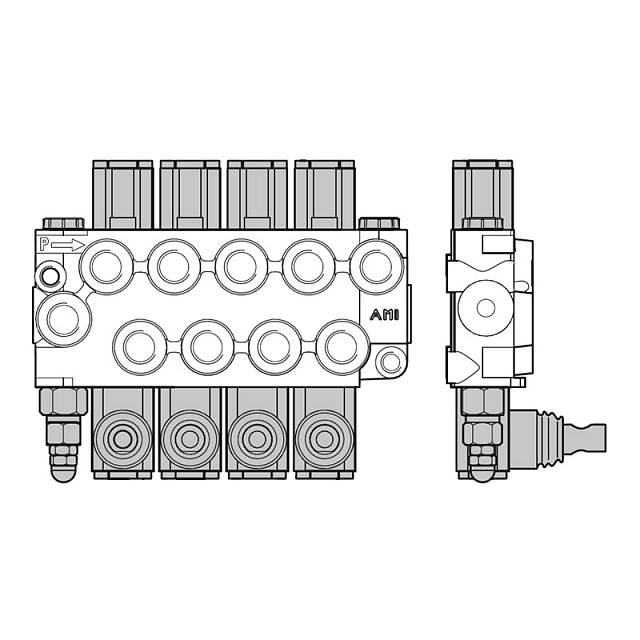 Распределитель AMI 4/4 P2S(160) AB6 C2 R4(200) x4